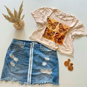 Altar’d State Cropped Butterfly Tee